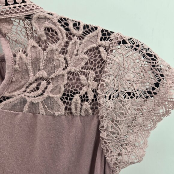 Cable & Gauge Light Purple Lace Collar Cap Sleeve Size XS - Picture 10 of 10